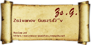 Zsivanov Gusztáv névjegykártya